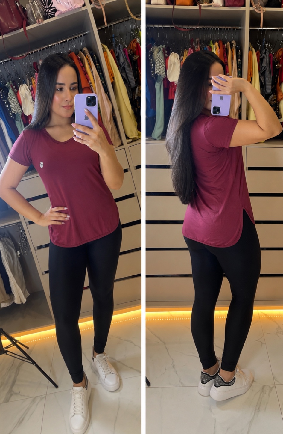 Blusa vermelho vinho em dry fit
