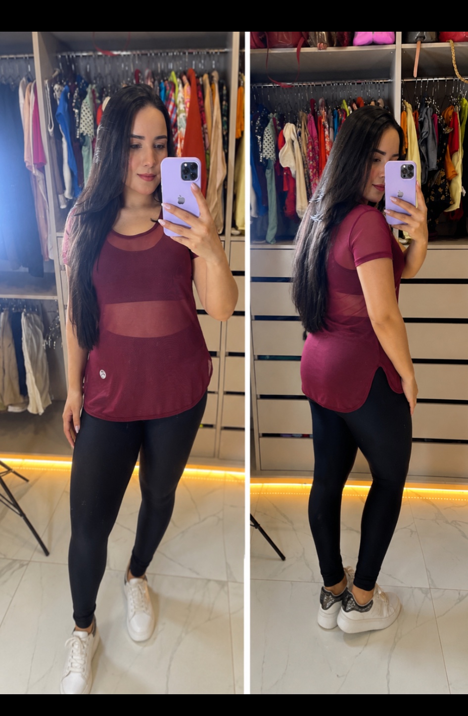 Blusa tule vermelho vinho