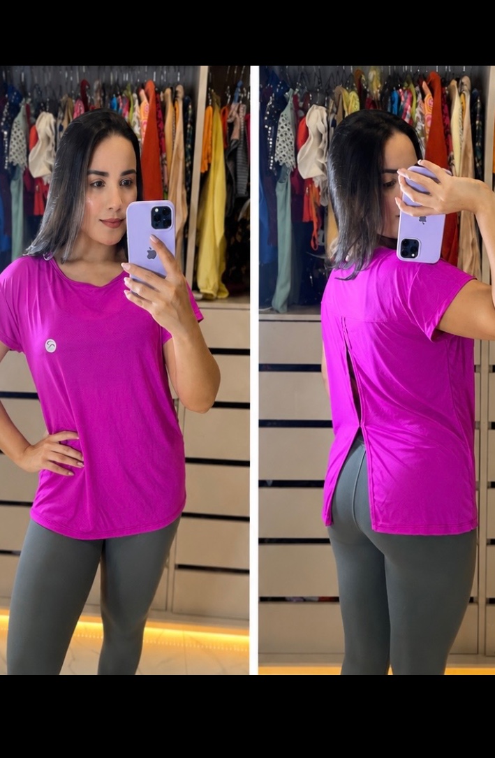 Blusa rosa em dry fit