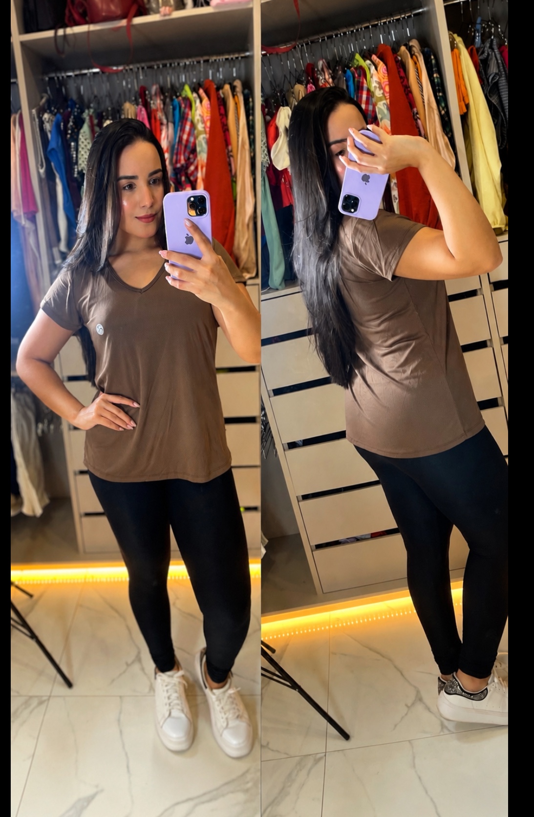 Blusa marrom em dry fit